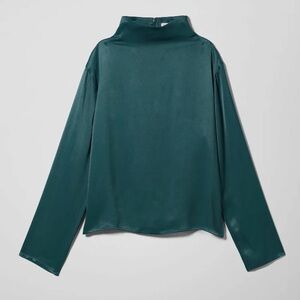 WEEKDAY Turquoise Nomi Blouse Sz S *NWOT*